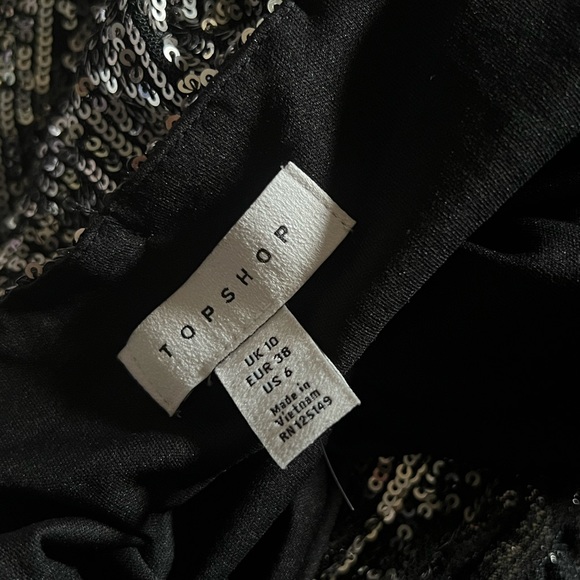 NWOT Topshop Sequin Midi Dress with Slit - Picture 5 of 5